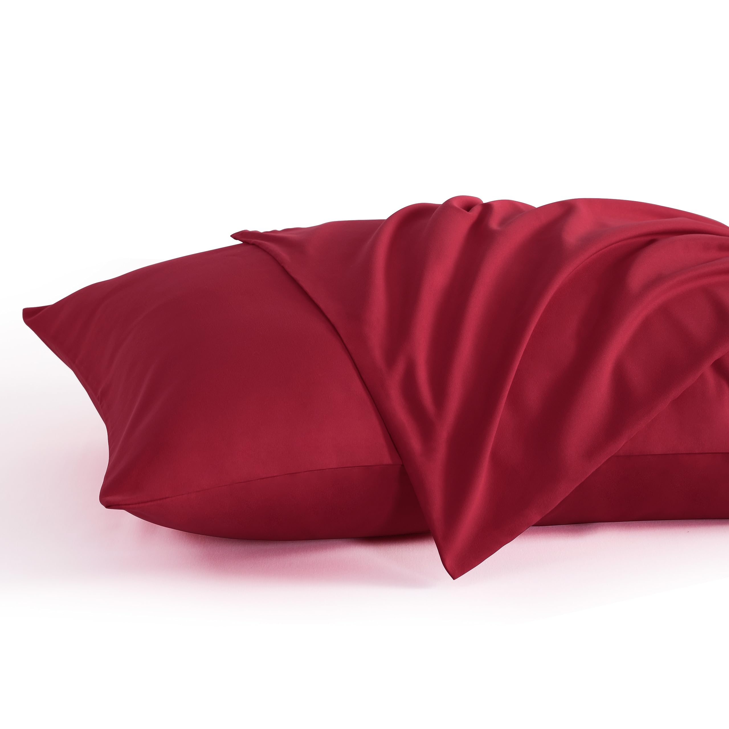 Ntbay Queen Pillow Cases Set Of 2, 2 Pack Brushed Microfiber 20X30 Pillow Cases, Soft, Wrinkle, Fade, Stain Resistant Wine Red P